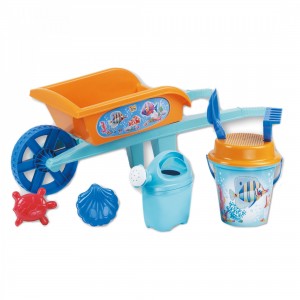 Roaba din plastic copii Androni Crazy Fish cu galetusa stropitoare si alte accesorii nisip