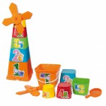 Set constructie copii piramida Adroni cu galetuse si forme pentru nisip
