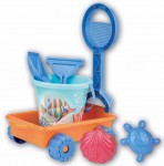 Roaba din plastic cu maner pentru copii Androni Crazy Fish cu galetusa si accesorii