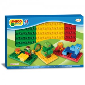 Set 3 placi Unico pentru constructie colorate