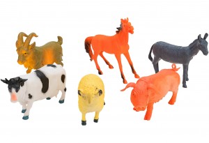 Set 6 figurine animale domestice ferma Globo 