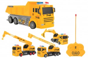 Camion santier Globo cu telecomanda lumini si 7 functii 