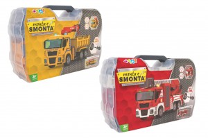 Valiza camion de construit Globo cu accesorii