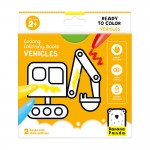 Carte de colorat pentru bebelusi Banana Panda Ready To Colour, cu Vehicule, 23 ilustratii simple, 2 carti tip acordeon, 96 cm lungime