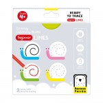 Carte de colorat si trasat linii pentru copii Banana Panda Ready To Trace Beginner Lines, imagini din natura, 23 ilustratii de trasare si colorare, 2 carti tip acordeon, 96 cm lungime